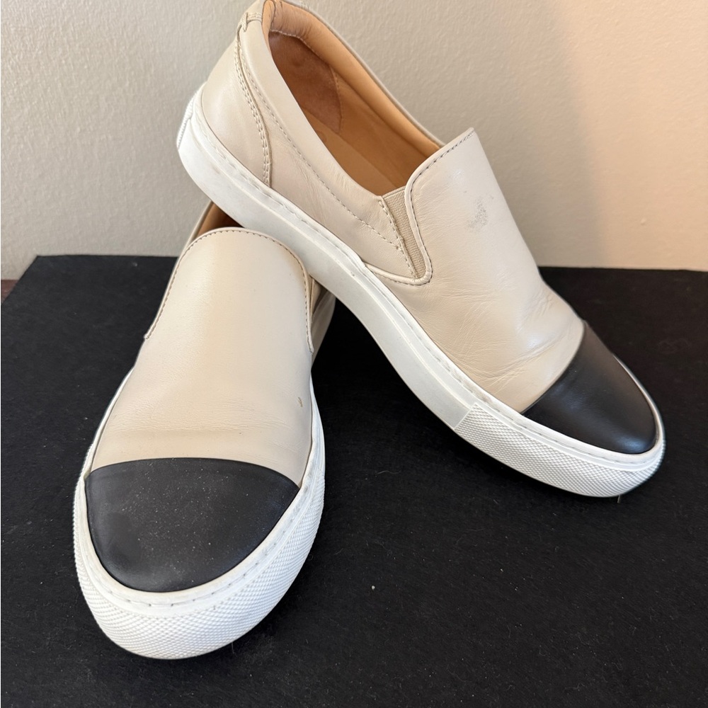 Greats Women's Leather Slip-On Sneakers - Black and Cream